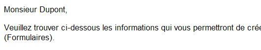 Formulaire personnalisé